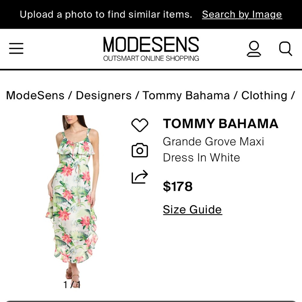 Tommy Bahama White and Pink Maxi Dress